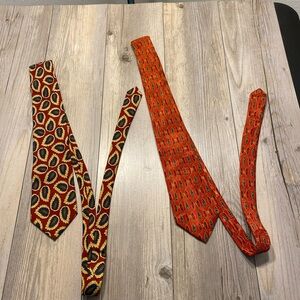 Lot 2 Burberrys Men’s Luxury Designer Global Ties France USA Silk